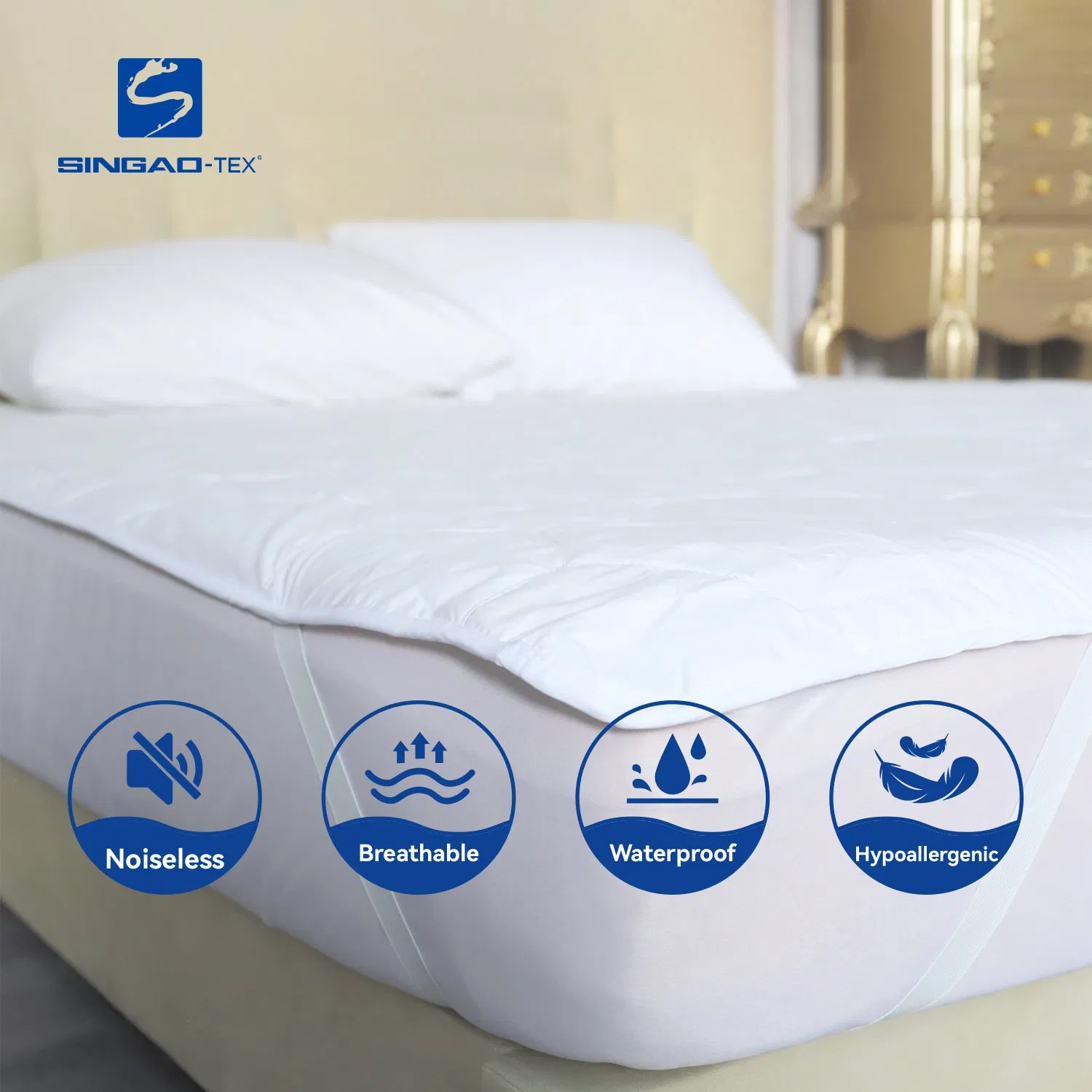 Wholesale Cheap High Quality Deep Pocket Waterproof Woven Mattress Cover Topper Washable