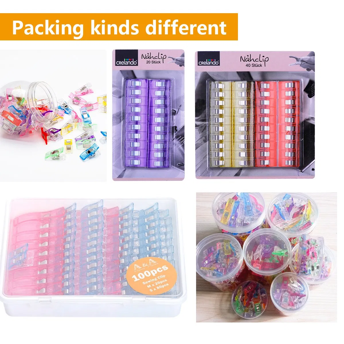Multi Color Plastic Sewing Clips Fabric Clips