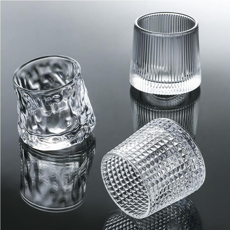 Round 150ml Lead Free Decorative Cyrstal Rocking Whiskey Glasses Wholesale
