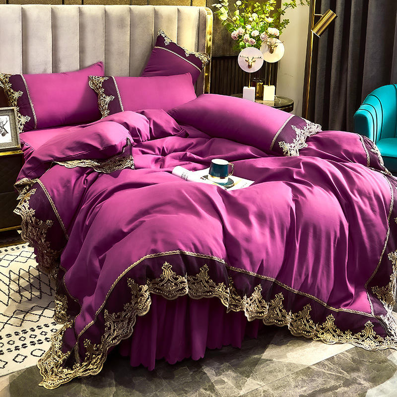 Simple Style Solid Color Duvet Cover Set Home Single Double Queen King Size Quilt Cover Bedsheet Pillowcase