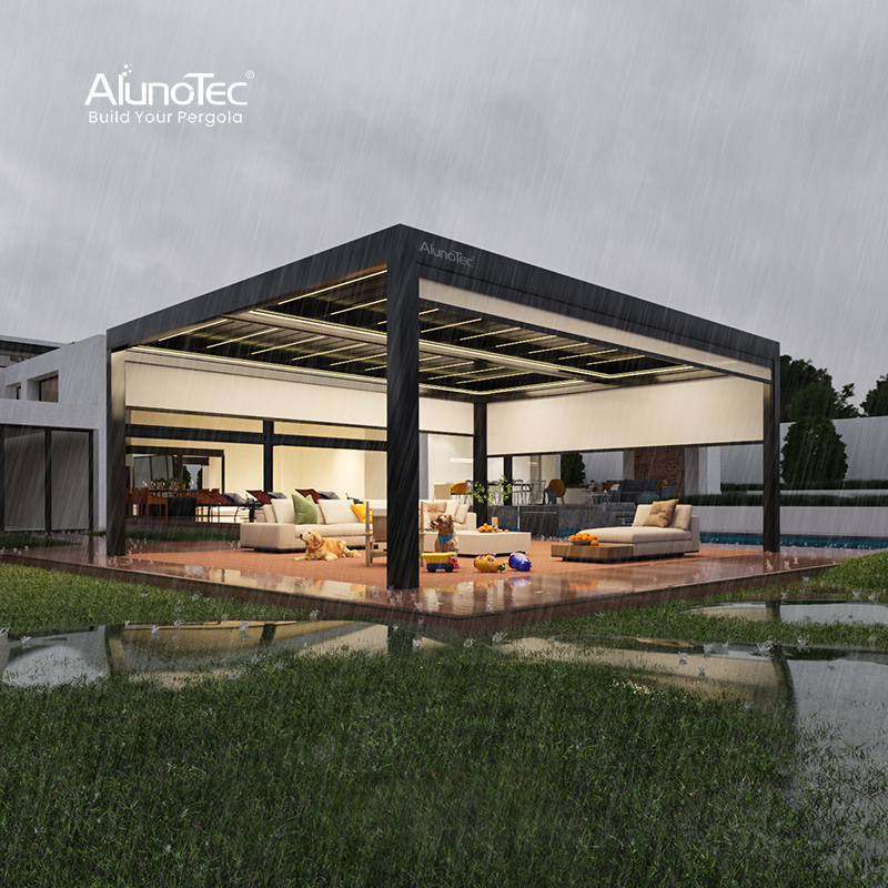 Беседка алюминиевая биоклиматическая автоматическая крыша жалюзи