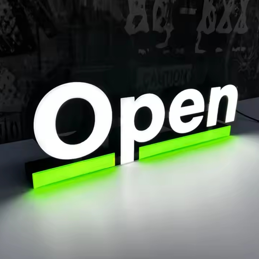 3D Store Sign Double Sides Advertising LED Acrylic Letter Sign Light Box