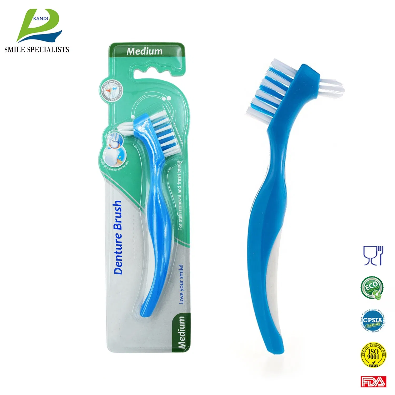 High Quality Denture Oral Hygiene Deep Cleaning Denture Toothbrush