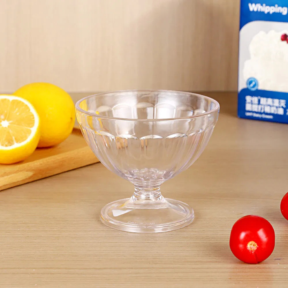 Acrylic Ice Cream Bowl - Clear Transparent PC Plastic Dessert Serving
