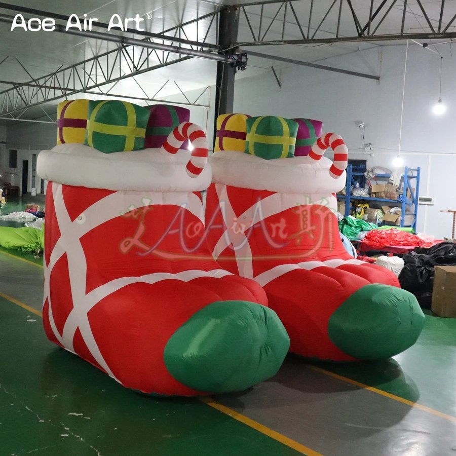 3mh Inflatable Christmas Boots Santa Claus Shoes Inflatable Gifts Stockings Christmas Decorations