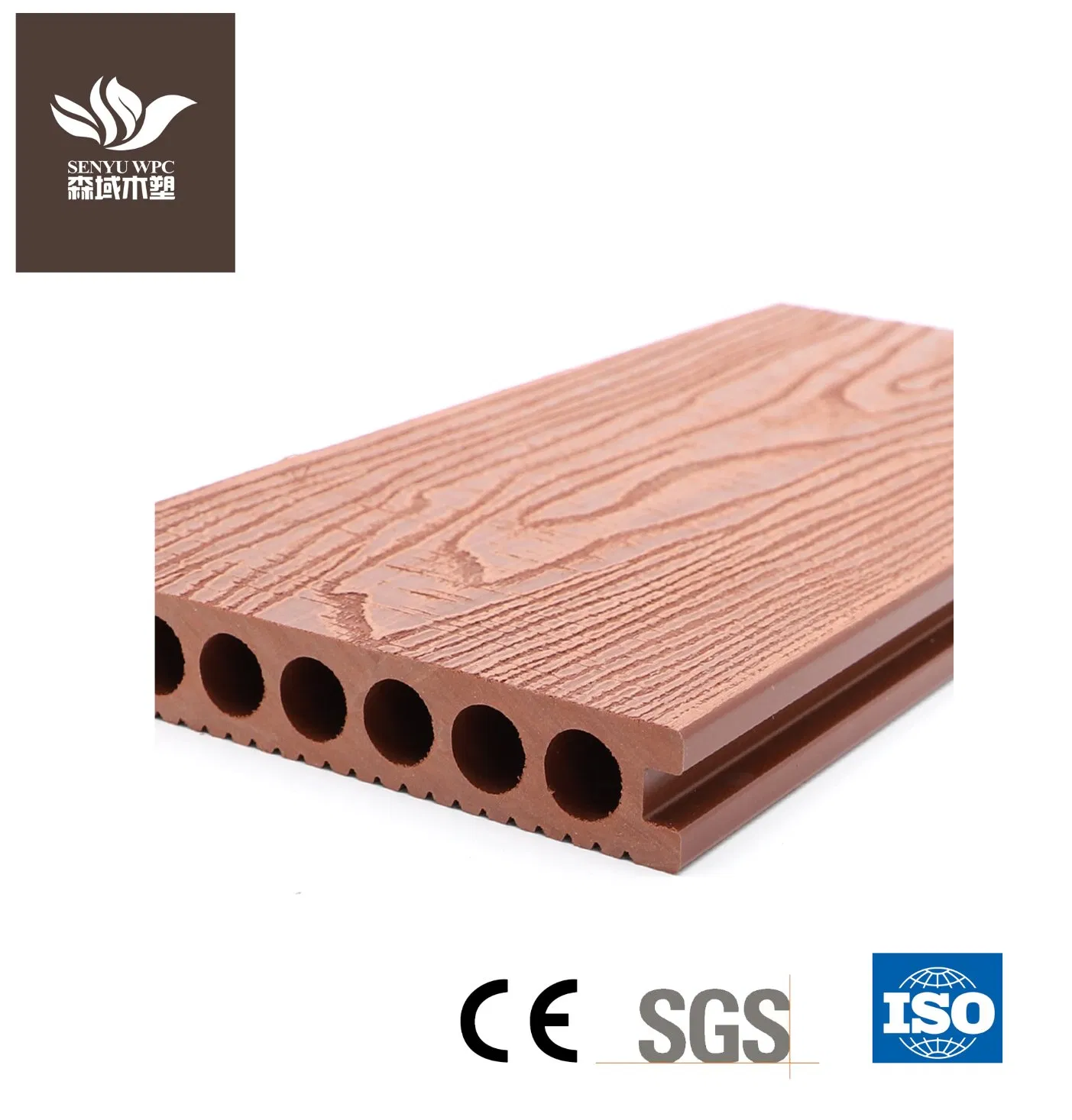 WPC Board Wood Grain Wood Flooring Plastic Composite Decking