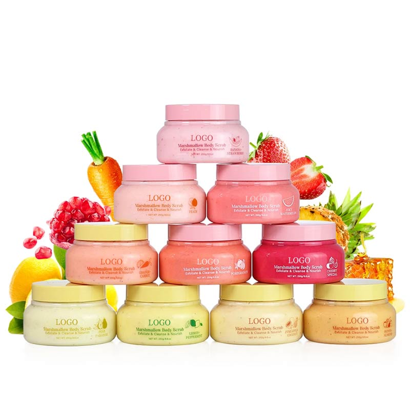 Ditong Oemodm Vegan Marshmallow Face Banana Strawberry Exfoliating Sugar Body Scrub