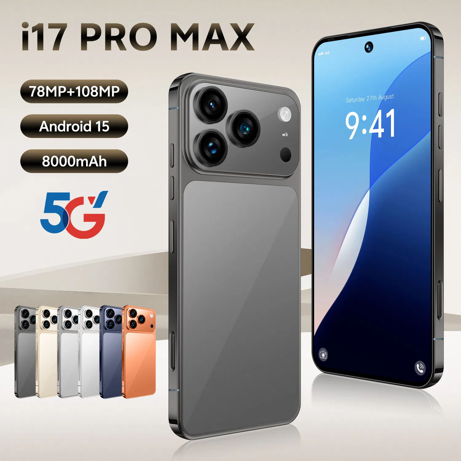 Смартфон I 17 PRO Max 7.3 дюйма, 108 МП камера