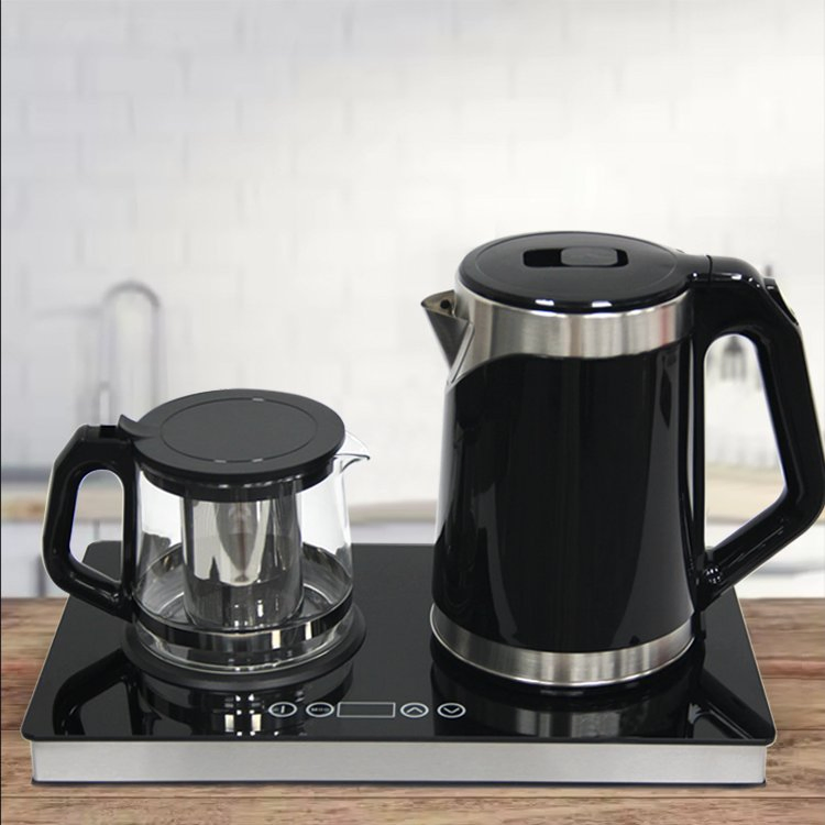 China Supplier Tray Electric Kettle Stainless Steel Boiler Glass Tea Pot Glass Baseset Samovar Electric Turkish Tea Maker Kettle