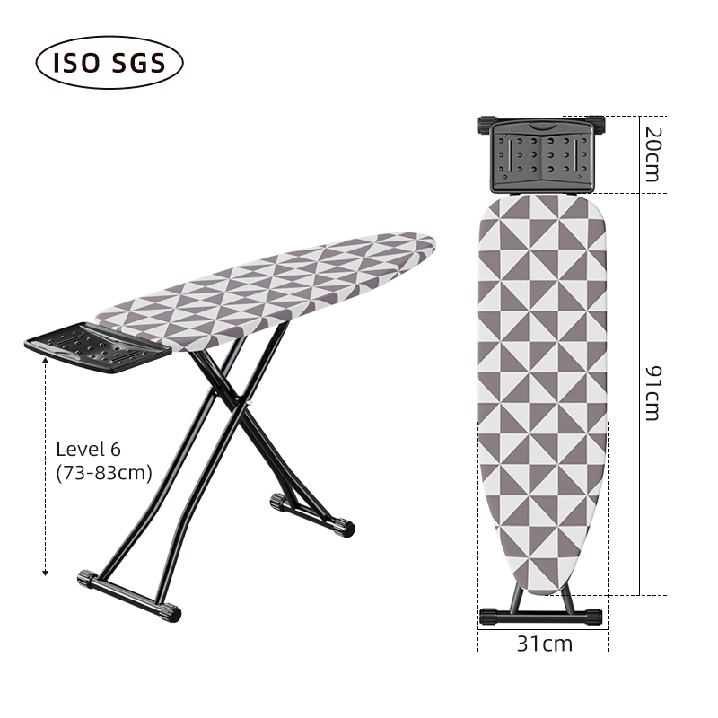 High Quality Customized Anti-Theft Height Adjustable Light Weight 4.5kg Big Size Compact Ironing Board for Hotels