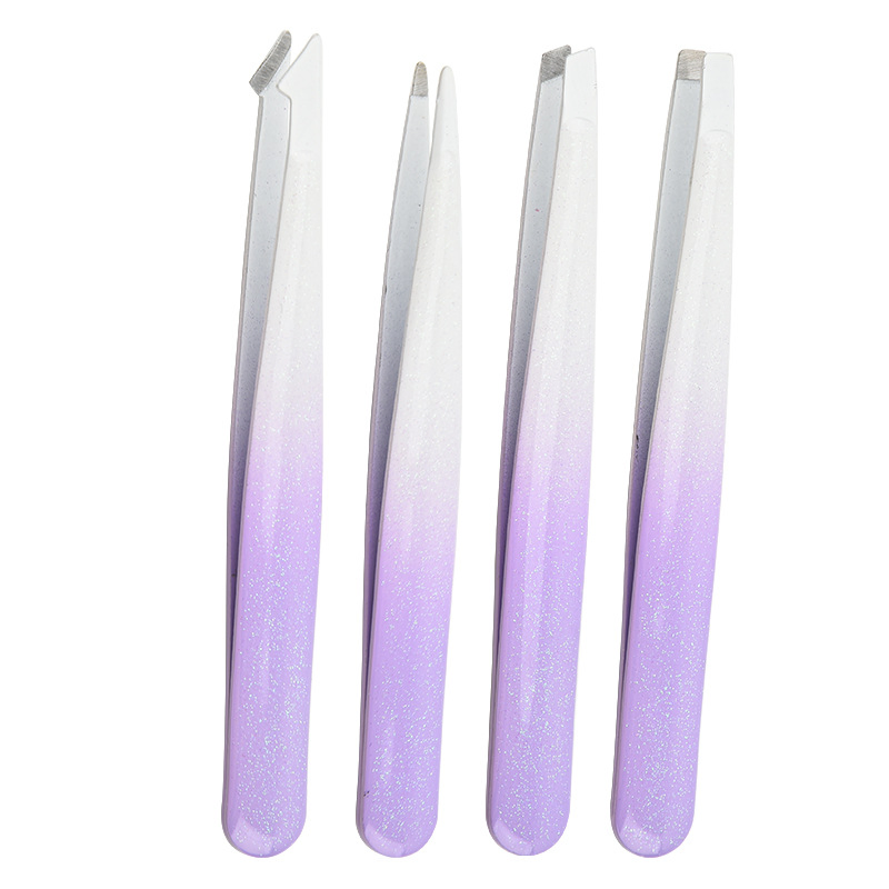Stainless Steel Gradient Lash Lifting Eyelash Beauty Makeup Eyebrow Trimming Tweezer Set
