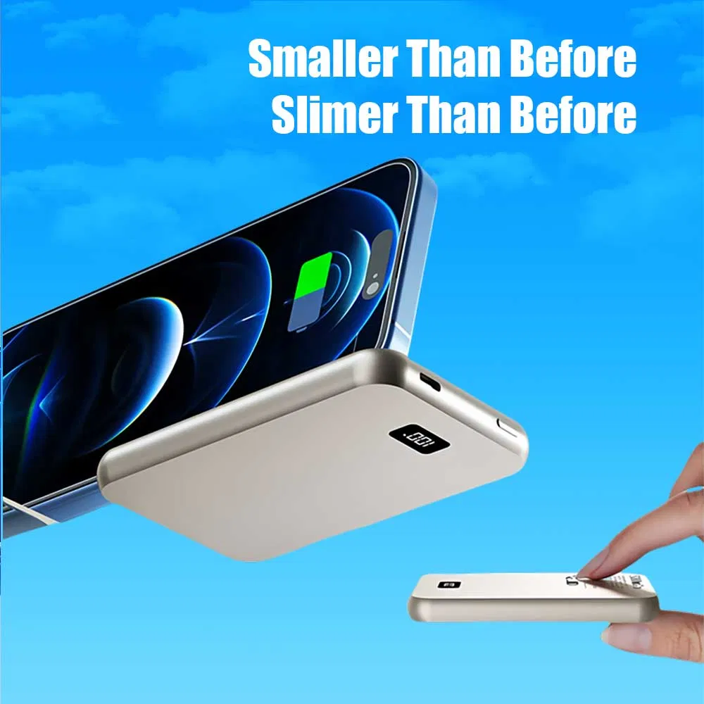 Ultra Thin Magnetic Fast Charging Wireless Magsafe 10000mAh Mini Portable Power Bank for Android iPhone 15 14 Batterie Externe Charger