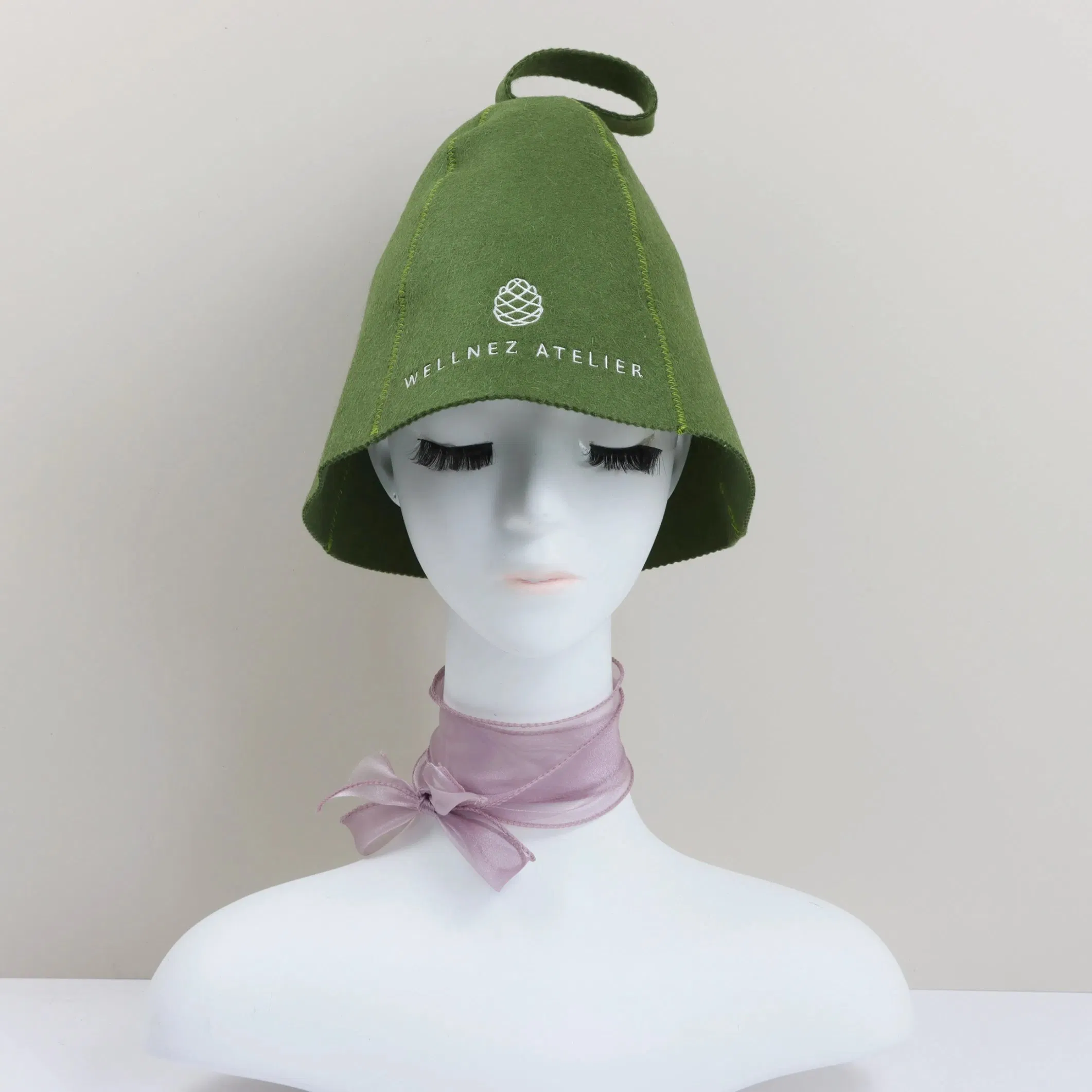 Design Embroidery Heat-Resistant Sauna Hat, Multi-Color Options Available