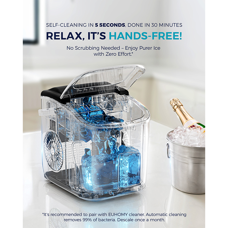 Efficient Compact Portable Ice Maker Machine for Home Kitchen Countertops