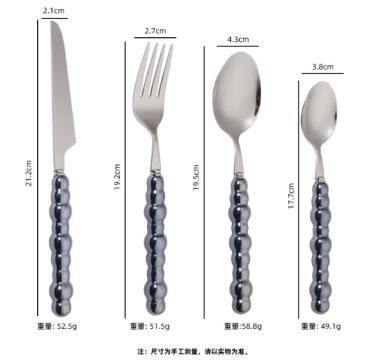 New Stainless Steel Cutlery Set Knife Fork Spoon Pearl Ceramic Handle Flatware Set