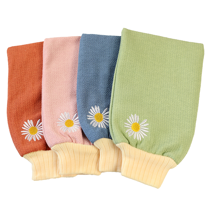 New Arrival Silk Exfoliating Glove Shower Mitt Cleaning Mitt Custom Design Body Bath Mitt Made in China