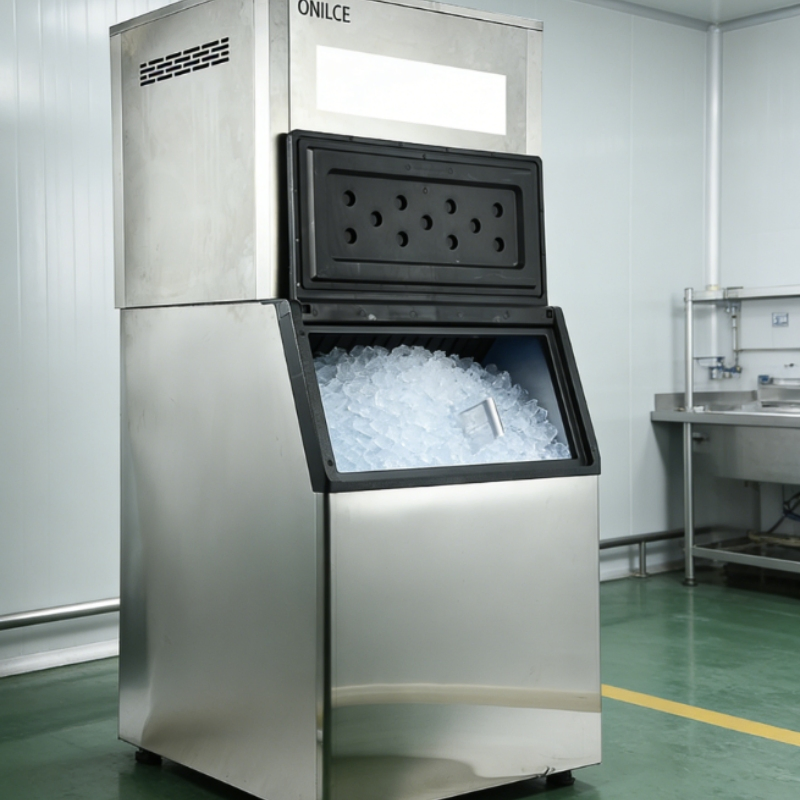 Modular Flake Ice Machines with 200kg Output for Supermarket Fresh Seafood Display Counters