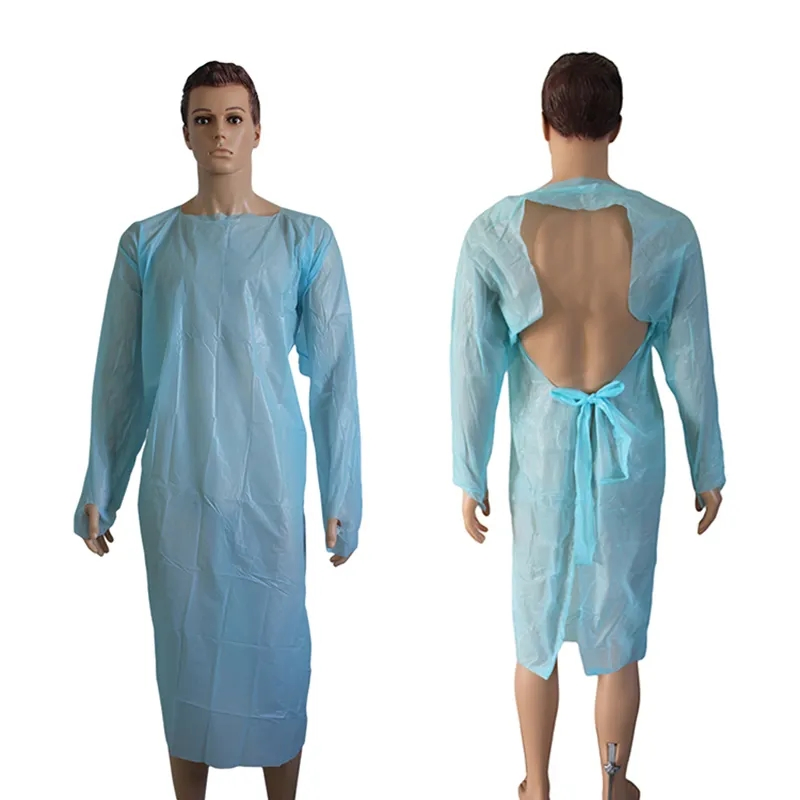 Disposable Aprons with Sleeves CPE Isolation Gown Disposable Plastic Apron