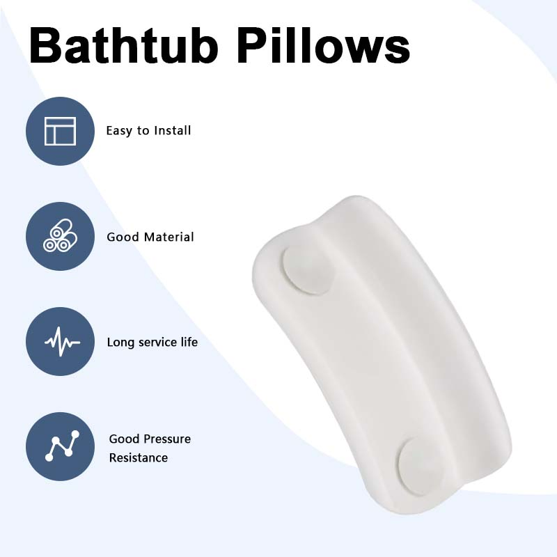 Bathtub Pillow with Suction Cups White Luxury Bathtub Headrest