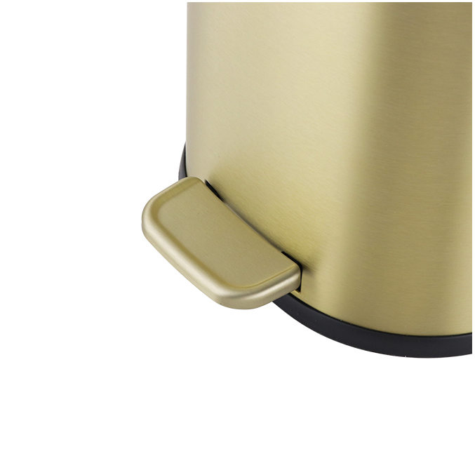 5L Golden Pedal Bin Soft Close Dust Bin Rectangular Shape Waste Bins for Bathroom Kitchen Office