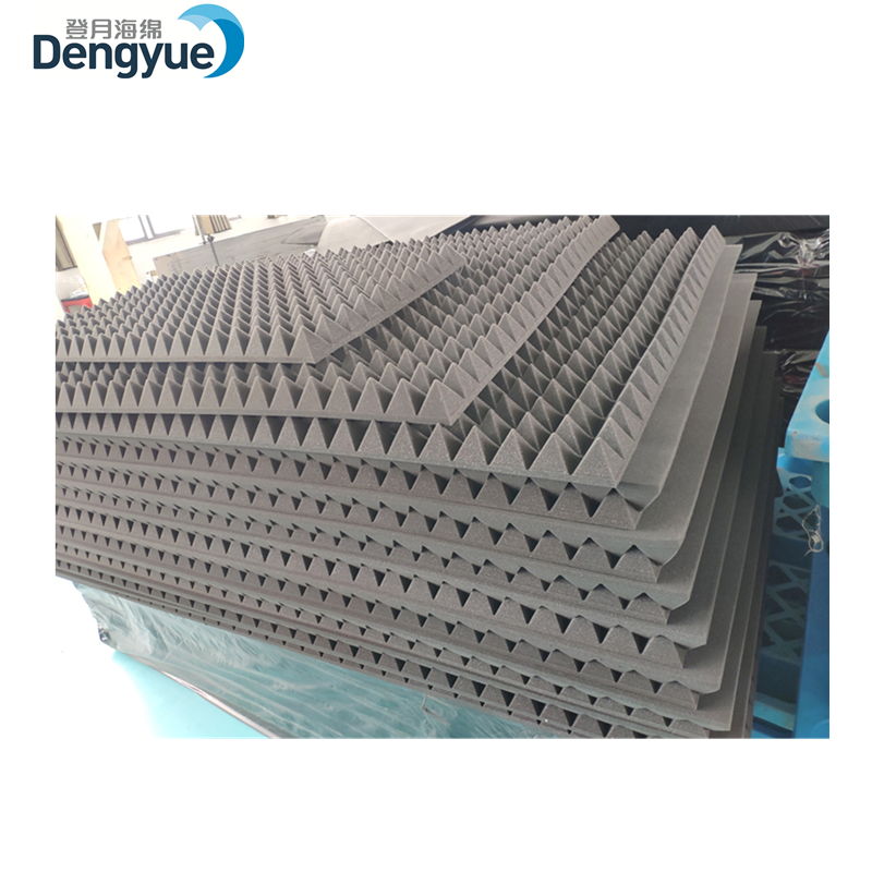 Black PU Factory Directly Sell Cinema Acoustic Panels Soundproofing Pyramid Acoustic Foam Sponge