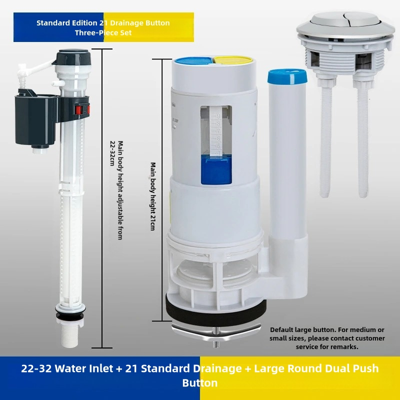 Fluor Toilet Valves Water Inlet Pipe Flush Valves Button Toilet Accessories