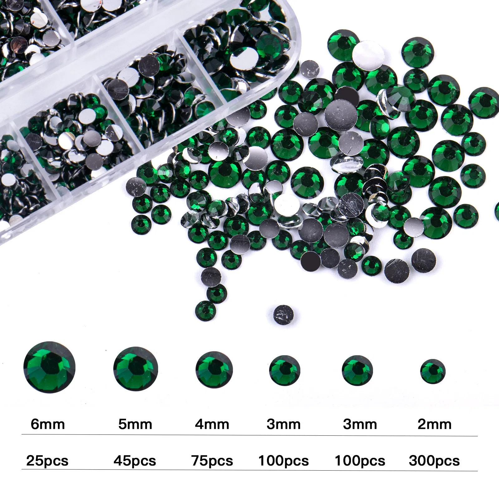 Europe and USA Selling 12grid Resin Flat Bottom Bare Nail Rhinestone Decoration