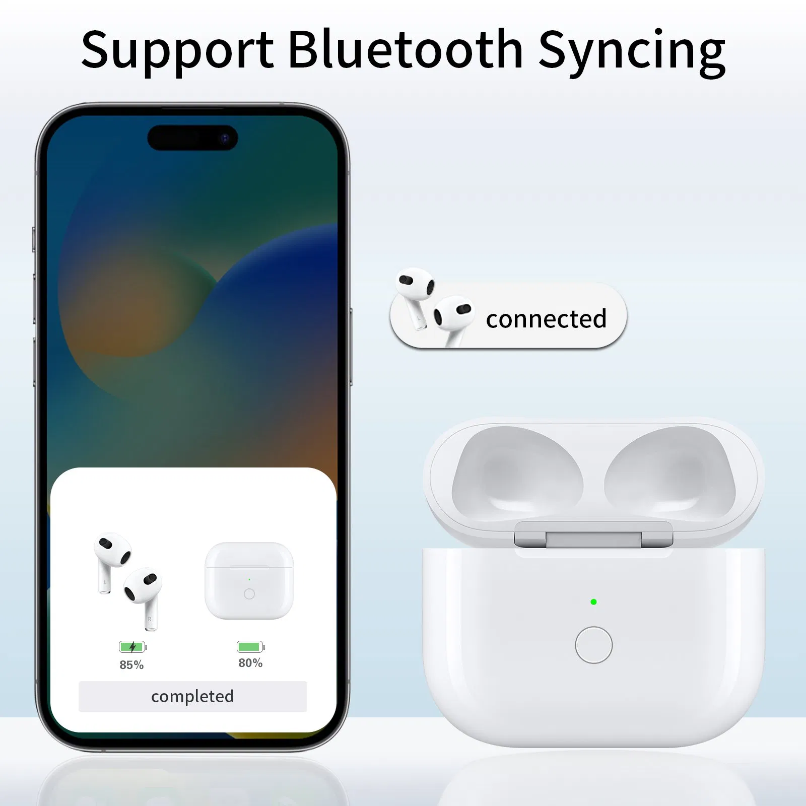 A004 for Airpods 3 Bluetooth Earphone Charging Case Wireless Charging Box, 8 Pin Interface