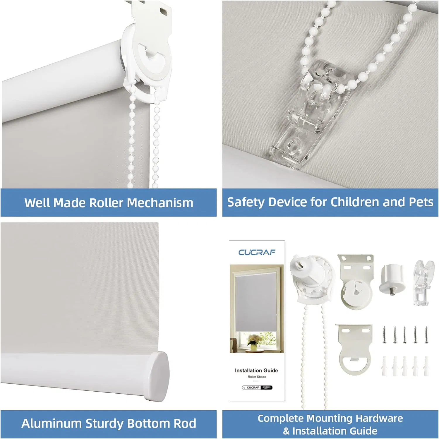 Roller Smart Blinds Window Linen Blackout Shades Remote Curtain