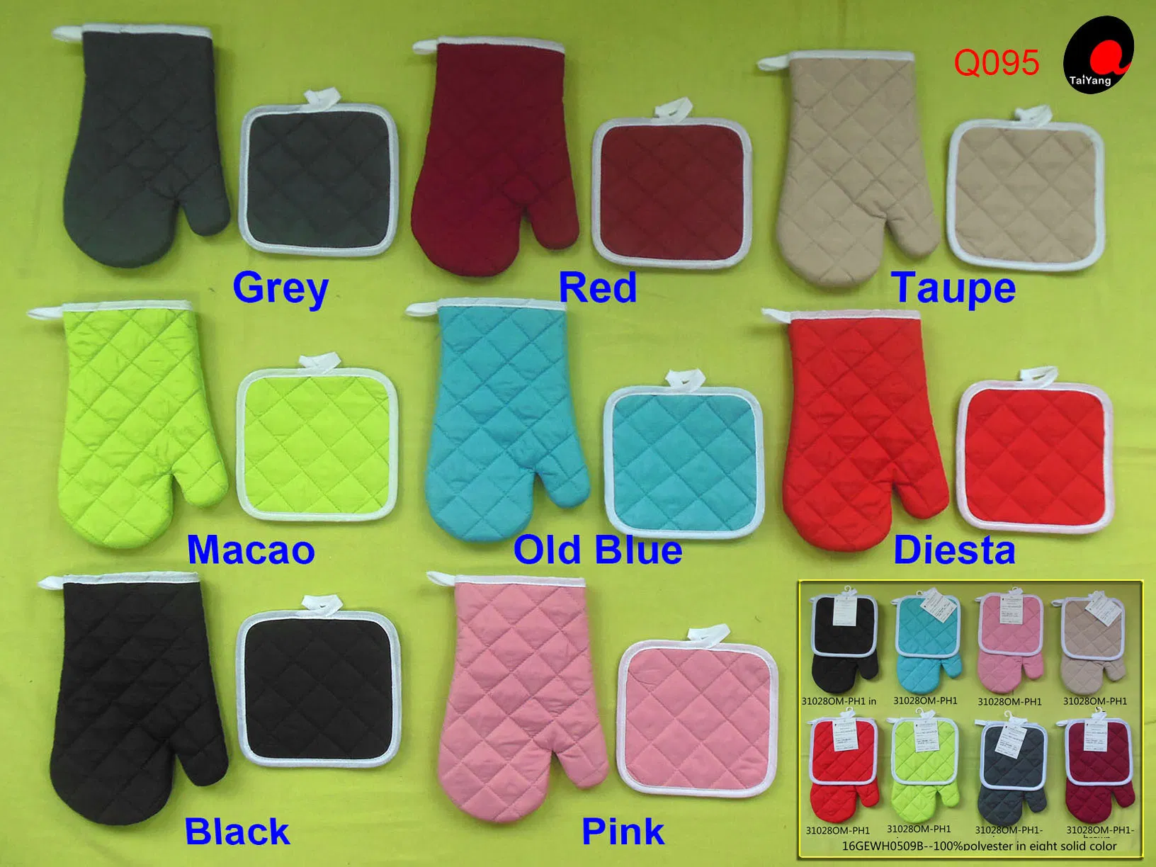 Cooking Baking Grilling Solid Heat Resistant Oven Glove Hot Pad Potholder