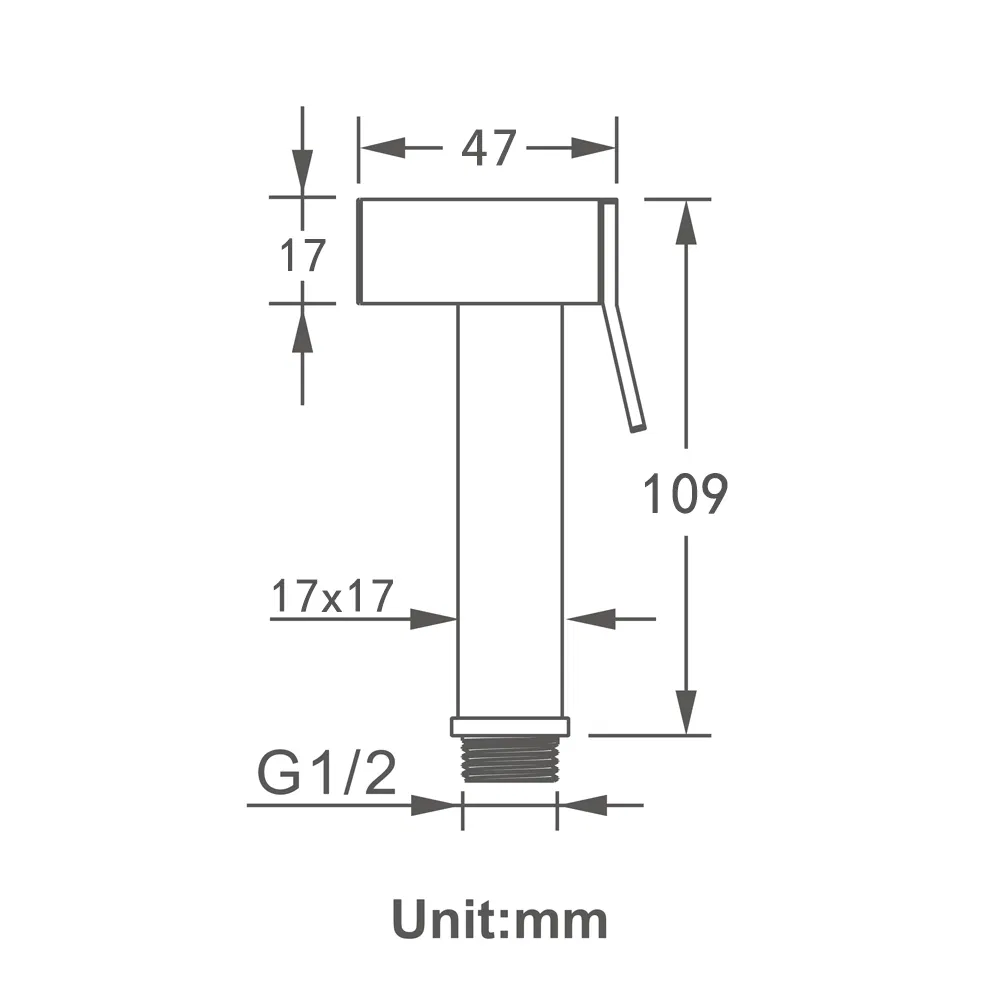 Square Chrome Bidet Spray Gun Handheld Brass Bidet Sprayer Toilet Washing Shattaf Bidet Spray