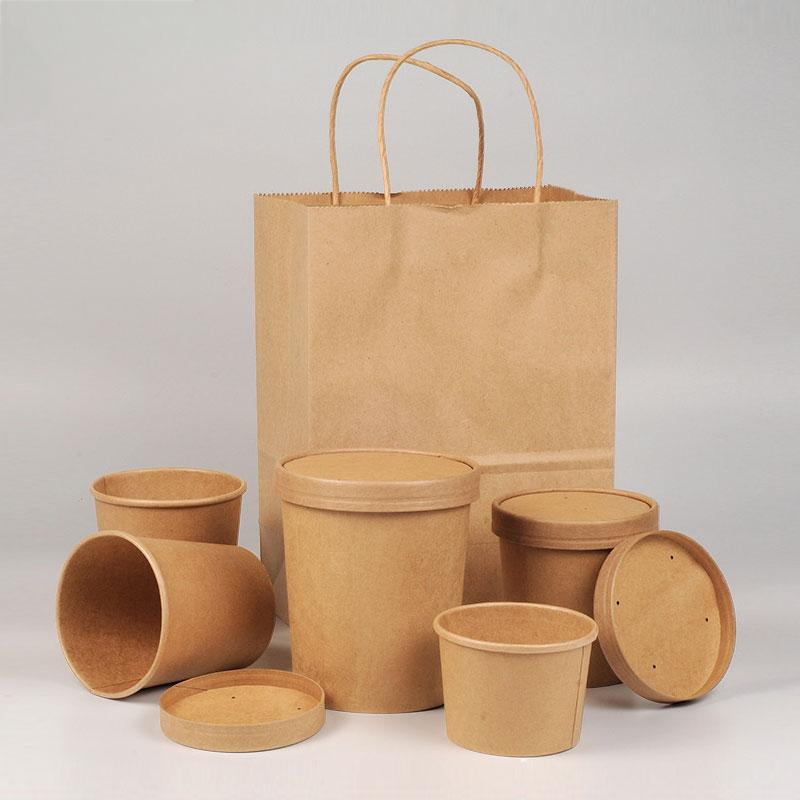 Бумажный контейнер для еды с крышкой, 8-32 унций