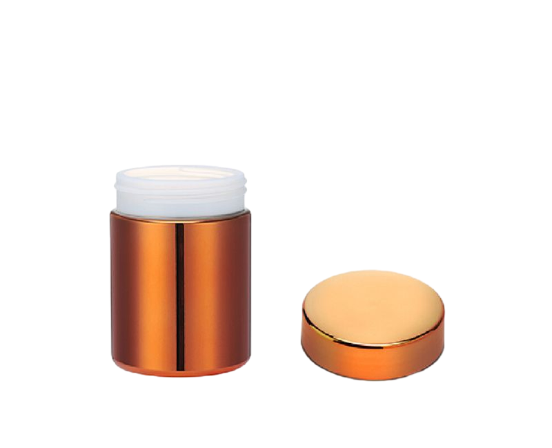 16oz Chromed HDPE Plastic Package Canister with Plastic Lid