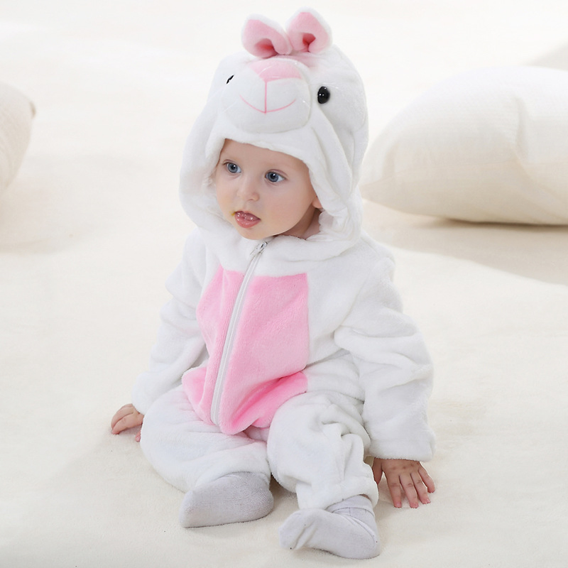 One-Piece Cute Overall Jumpsuits Flannel Animal 6-30 Month Baby Romper Warminfant Pajamas