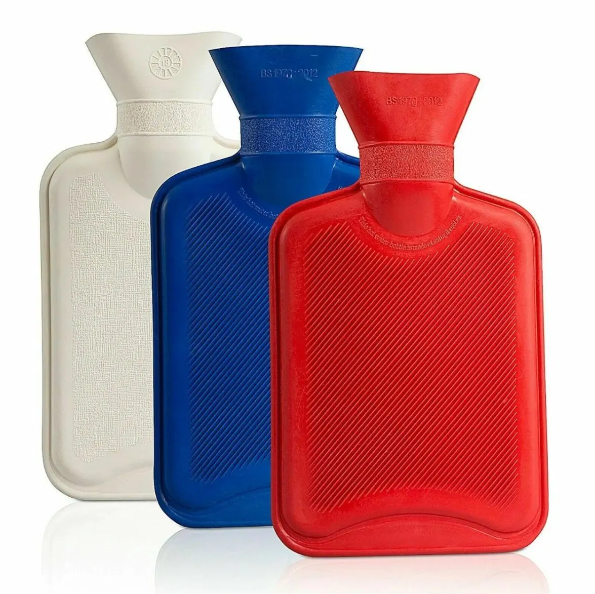 Factory Customized Rubber Hot Water Bag Bottle with Plush Cover