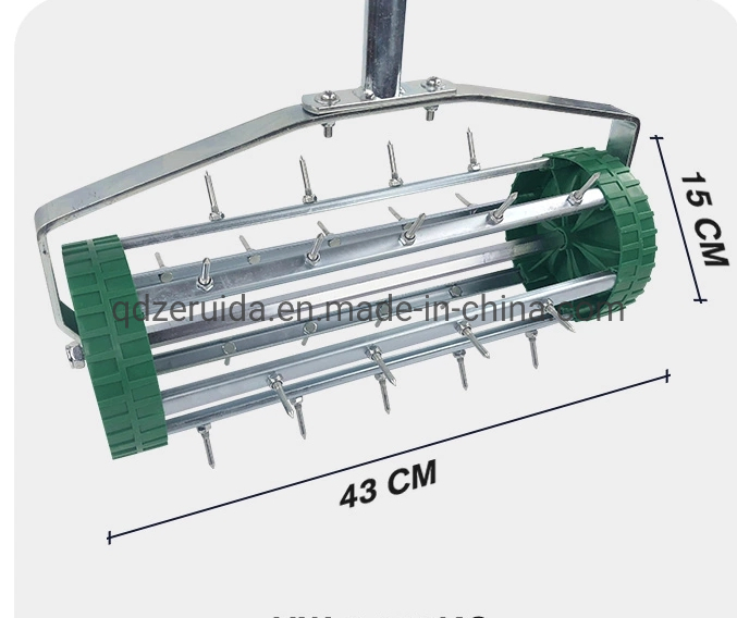 Outdoor Green Tool Garden Rake Hand Lawn Aerator Scarifier