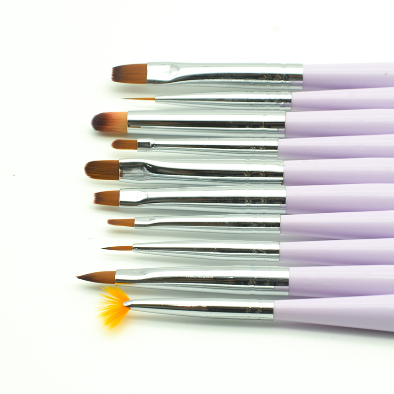 Gradient Color Guyo Nylon Brush Set with Metal Handle