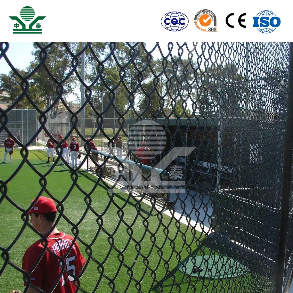 Zhongtai 4 Foot Chain Link Fence China Wholesalers Black Plastic Stadium Chain Link Fence 3.8mm Diameter 10 Tall Stadium Chain Link Fence