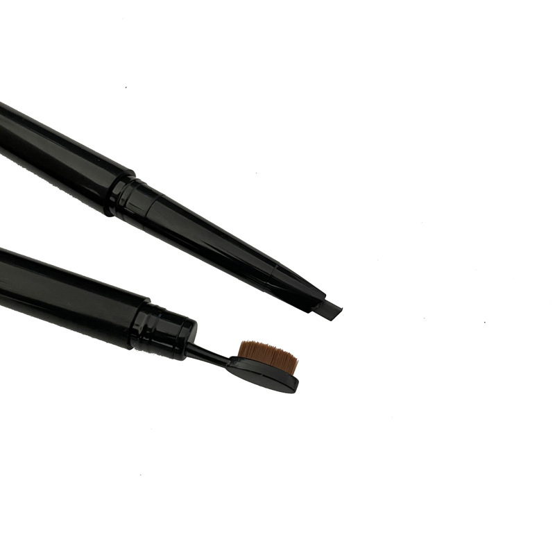 Double Headed Triangle Eyebrow Pencil with Toothbrush Head Makeup Pen