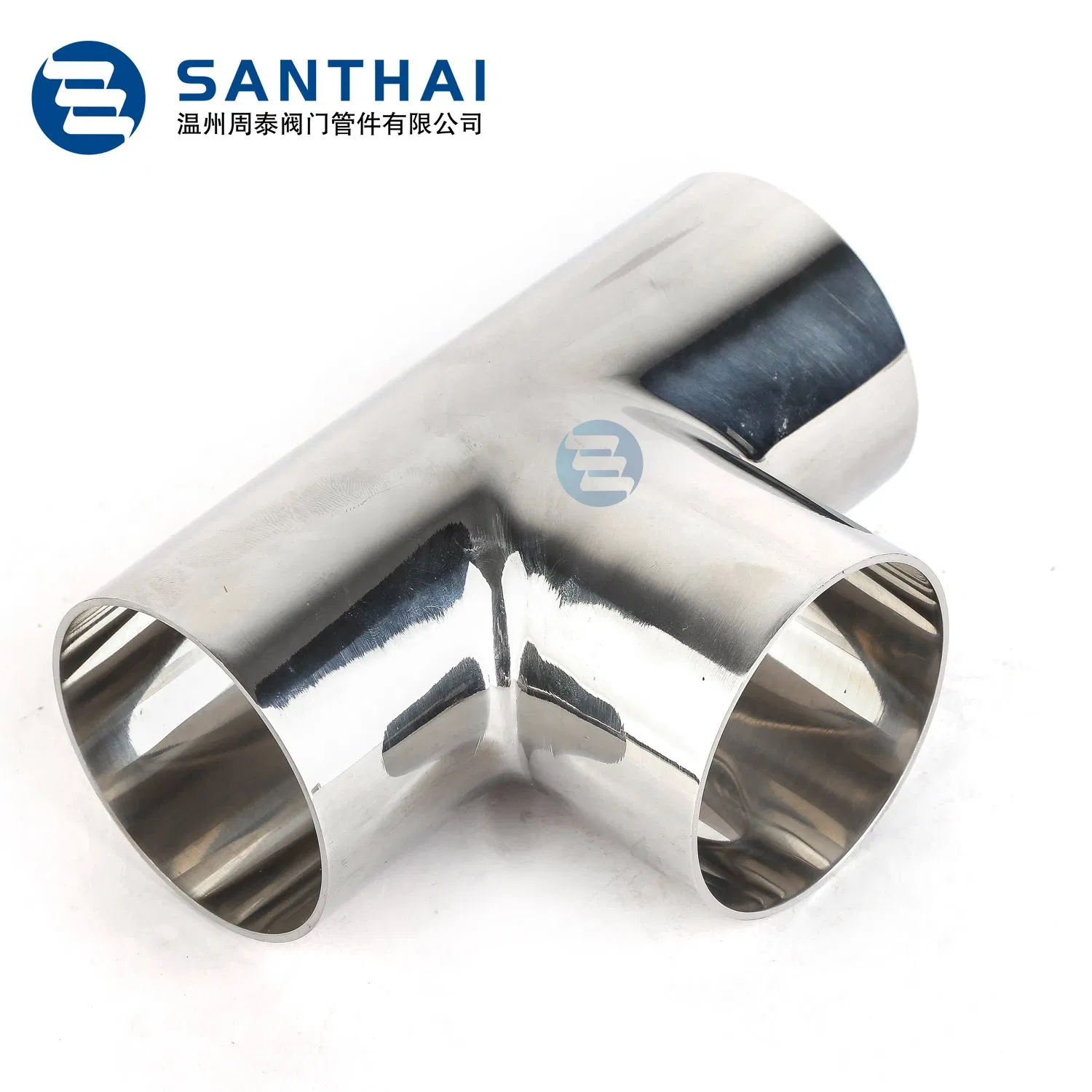 Santhai Customizable SS304/316L Internal and External Polishing Tee Junction Long Type