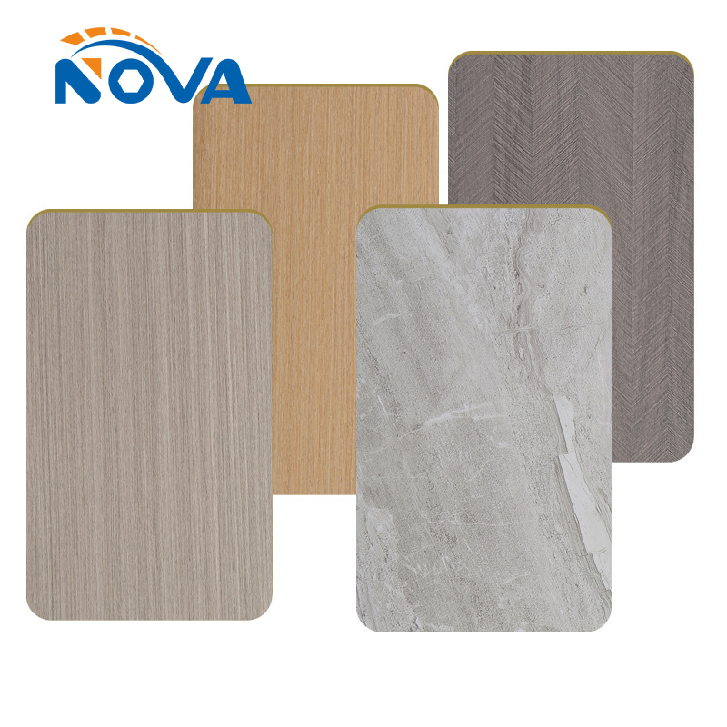 Easy Install Hotel WPC Flexible Bamboo Charcoal Wood Veneer Marble Wall Panel