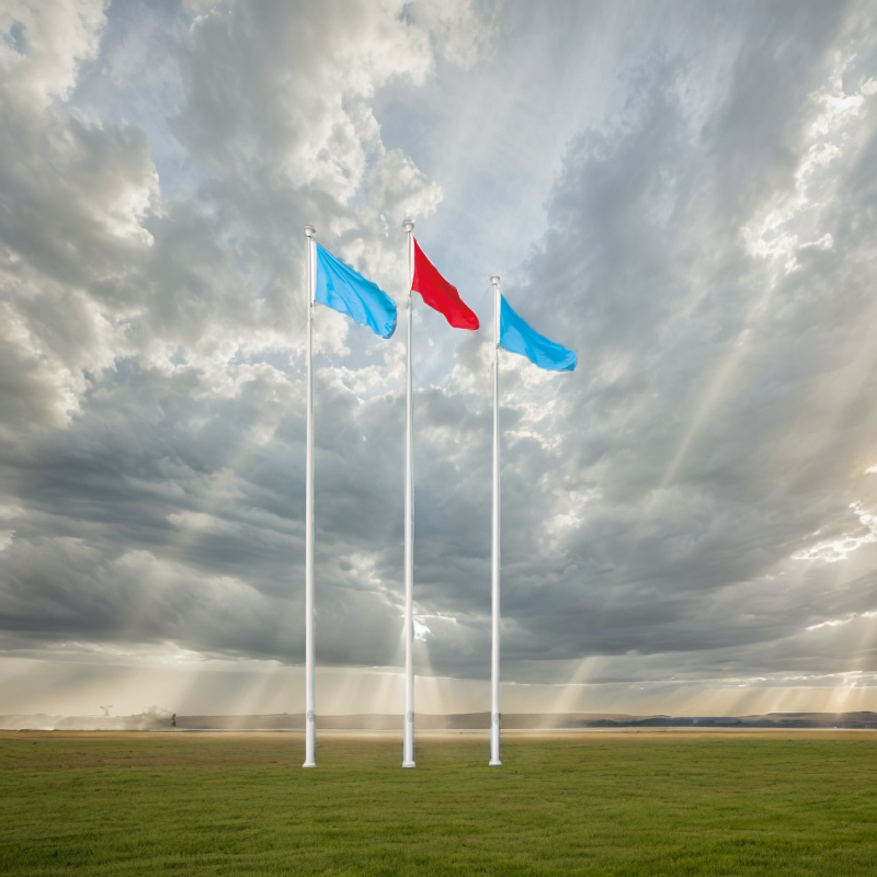 Stainless Steel Banner Flag Pole in Clear Anodized