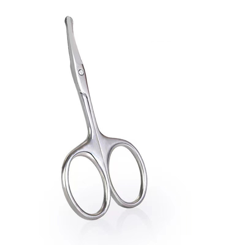 Mirror-Finish Stainless Steel Rounded-Tip Safety Nose Hair Scissors & Household Beauty Makeup Eyebrow Scissors
