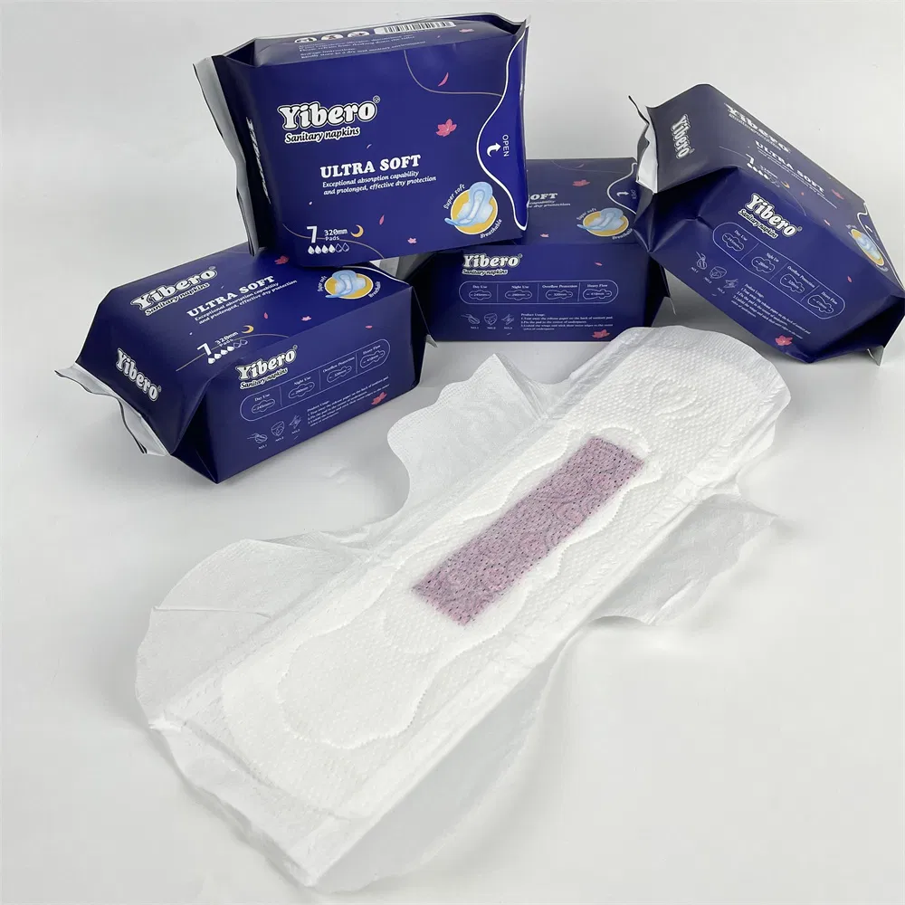 Ultra Thin Odor Control Anion Sanitary Napkin Overnight Pads for Women 320mm