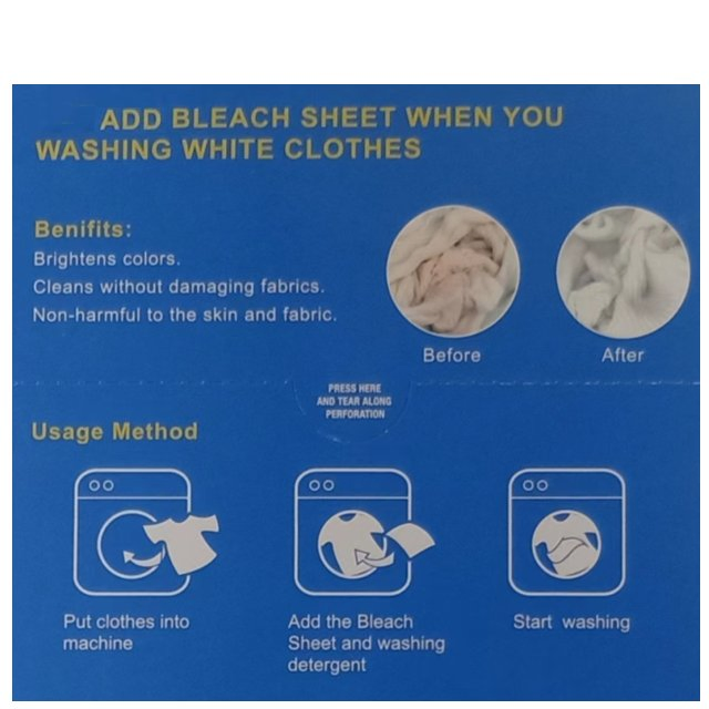 OEM/ODM Laundry Blue Sheets for Washing Blue Clothes Bleach Spot Treatment Sheet