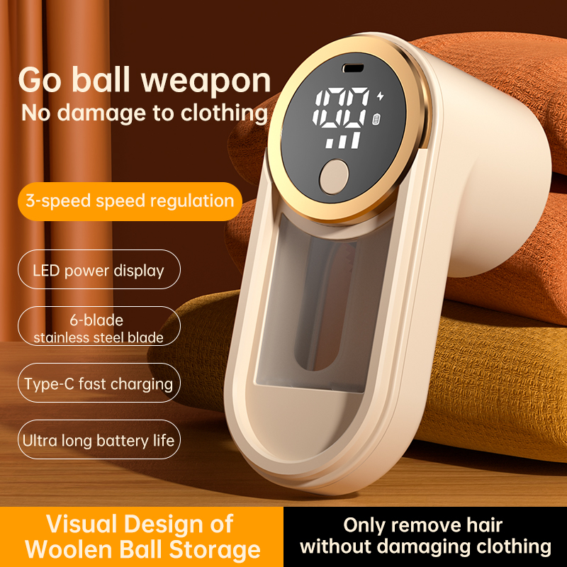 Electric Hairball Trimmer Rechargeable Hairball Remover Digital Display Hairball Remover Beard Clothes Two-in-One Hairball Remover