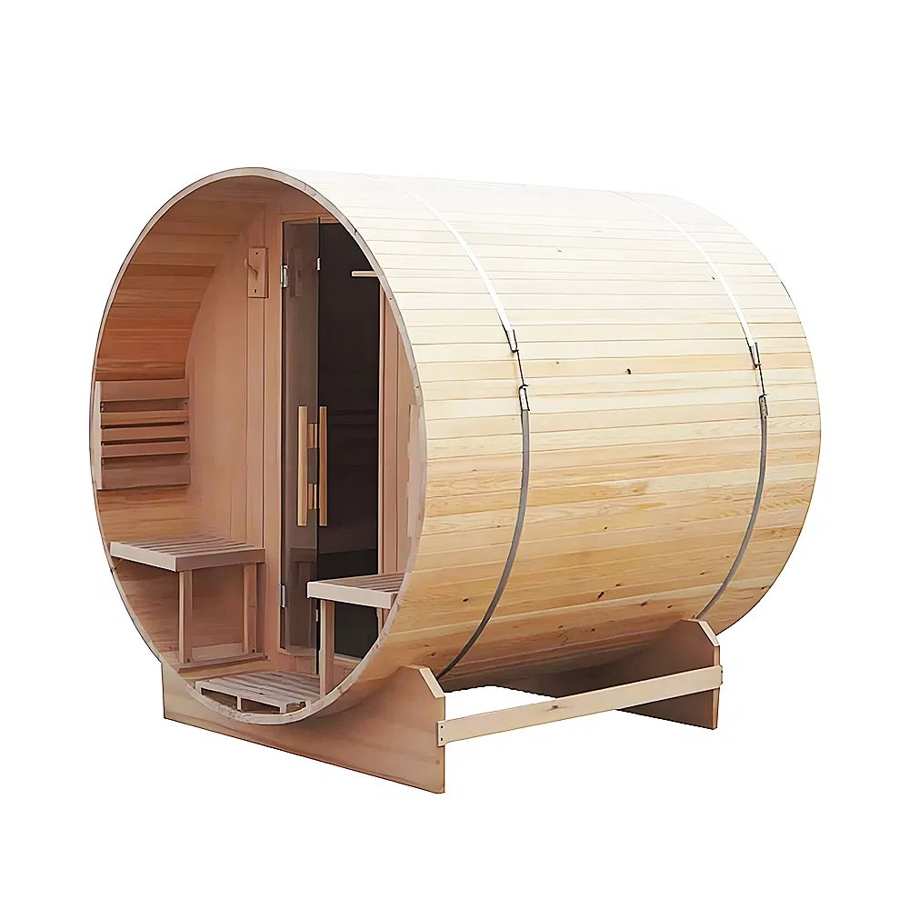 2025 Villa Traditional Red Ceder Dry Steam Sauna Barrel for 6 Person