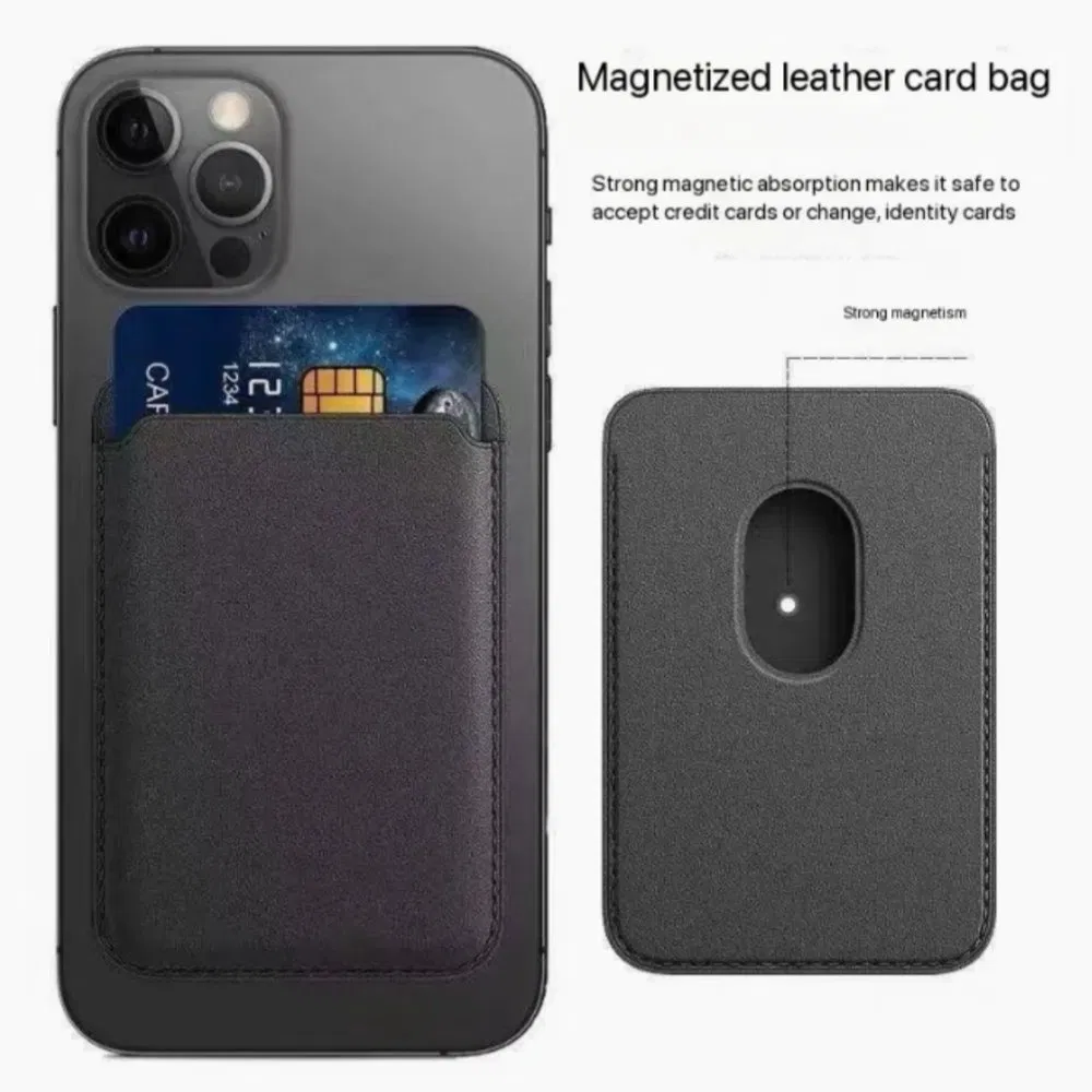 Магнитный кожаный картхолдер для iPhone 12-16 PRO Max