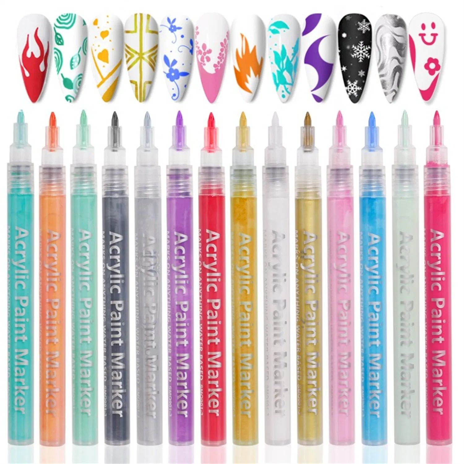 12 Colors Gel Painting UV LED Nail Art Polish Pens Tips Nail Painting Pen Waterproof DIY Graffiti Design Painting Varnish Manicure Adorn Tool