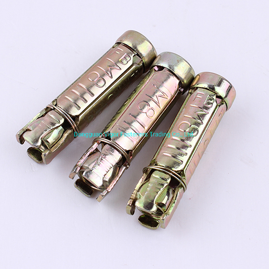 Shield Anchor 4-Segments Type Four Anchor Expansion Bolt Concrete Screw Yellow Zinc Plated